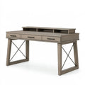 Schreibtisch 140 x 60 x 90 cm Grau Holzwerkstoff mit Schubladen im Industriestil