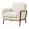 Sessel 82 x 78 x 88 cm Beige Braun mit Textilbezug und Holzgestell Modern