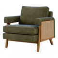 Sessel 82 x 86 x 88 cm Olivgrün Textil Holz Rattan Lounge-Stil