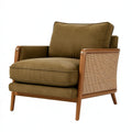 Sessel 78 x 85 x 84 cm Olivgrün Textil Holz Rattan Lounge-Stil