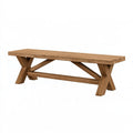 Gartenbank 180 x 40 x 45 cm Bambus Naturbraun mit X-Gestell