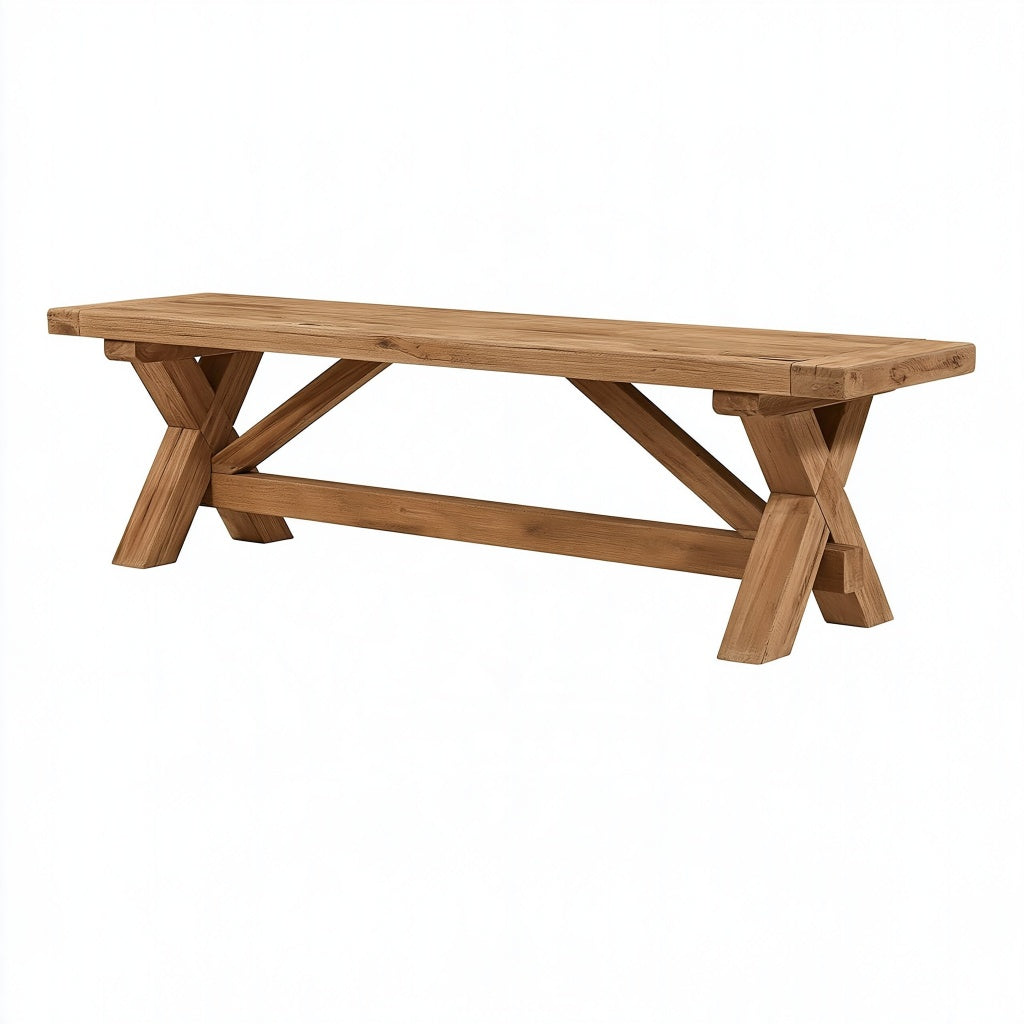 Sitzbank 180 x 35 x 45 cm aus Massivholz Natur im Landhausstil