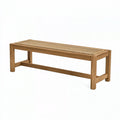 Sitzbank 140 x 40 x 45 cm aus Holz mit Rattangeflecht Natur im Landhausstil